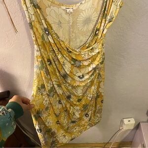 O’Neill Yellow Faux Wrap XL Dress